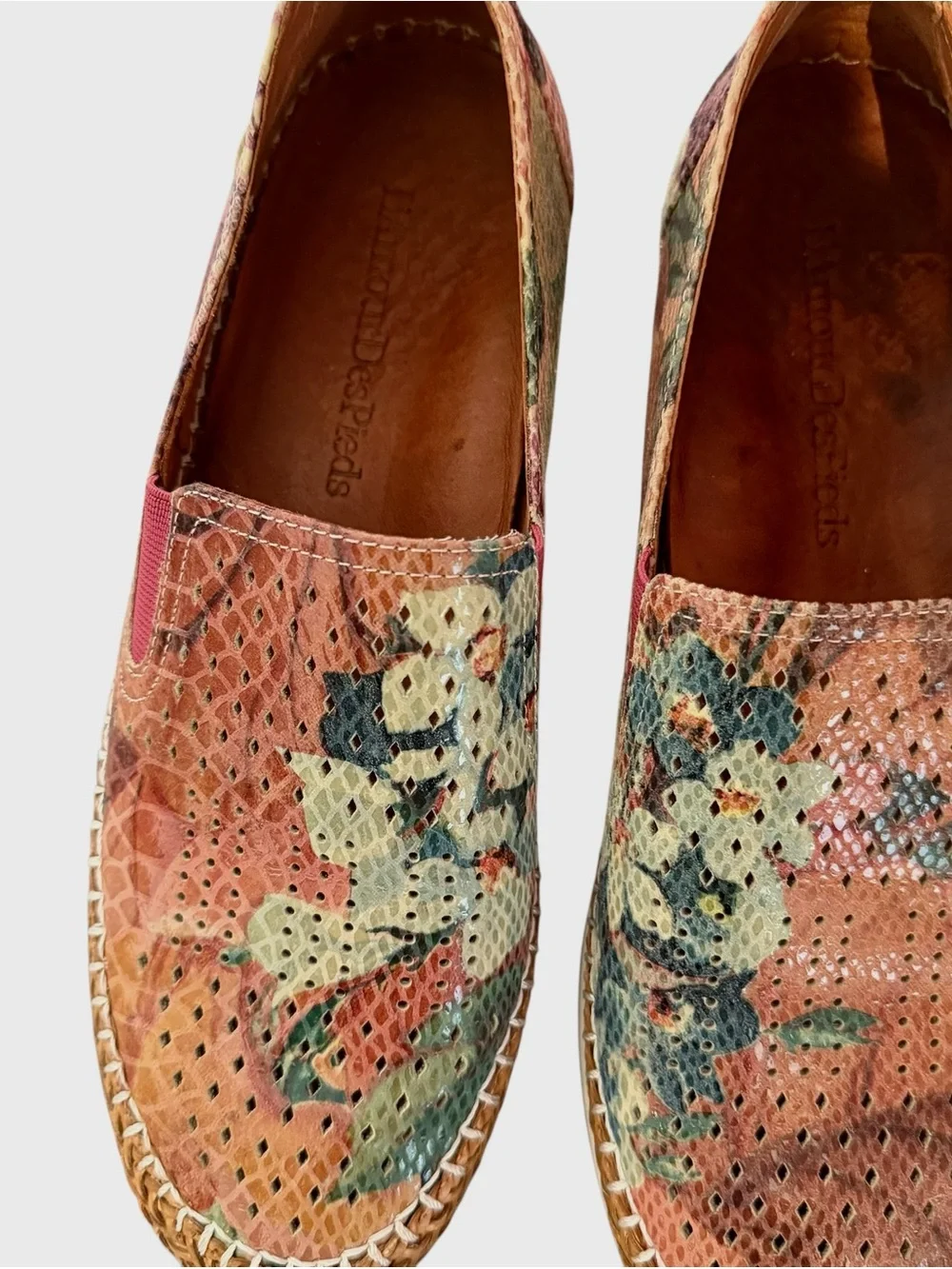 L’Amour Des Pieds Stazzema  Floral Perforated Espadrille Slip-On Shoes Flats